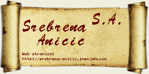Srebrena Aničić vizit kartica